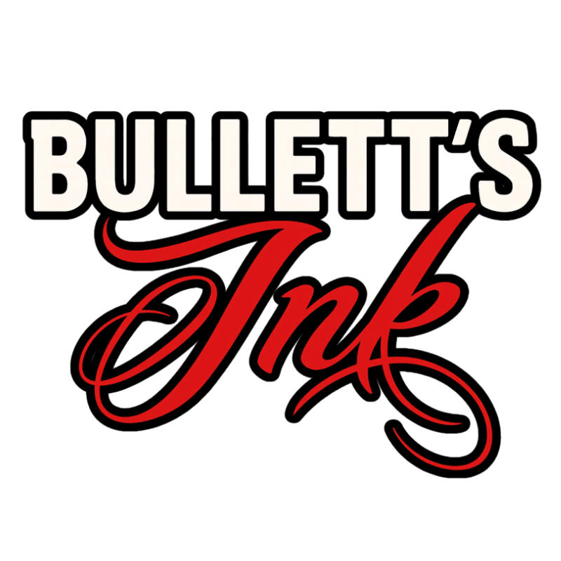 Bullett’s Ink logo — professional tattoo and piercing studio in Mt Airy, Maryland.